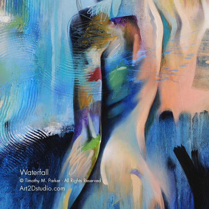 Waterfall Abstract Figure Fine Art Print Limited Edition