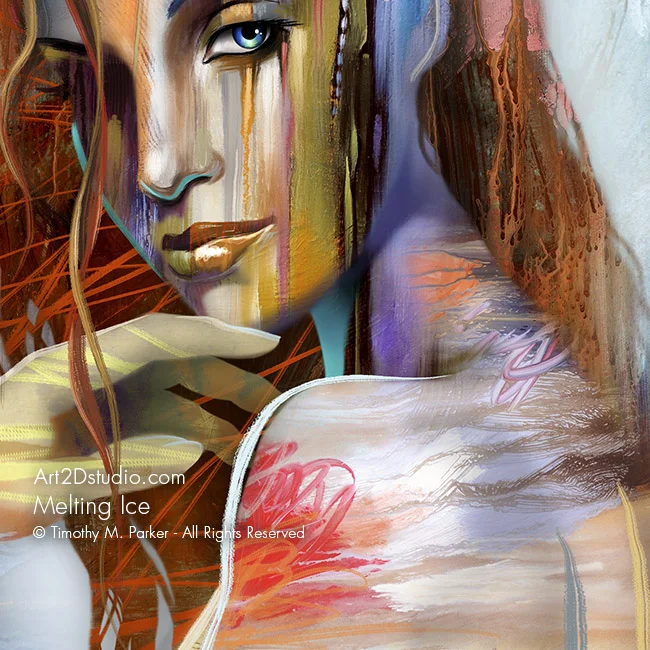 Melting Ice Abstract Figurative Fine Art Print Free Shipping