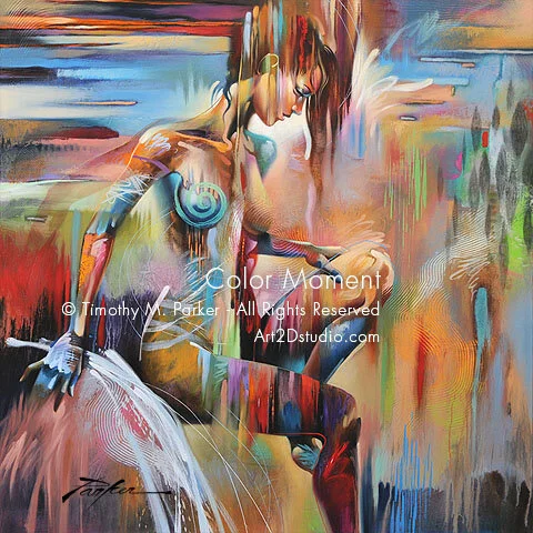 Color Moment Abstract Figure Fine Art Print Free Shipping