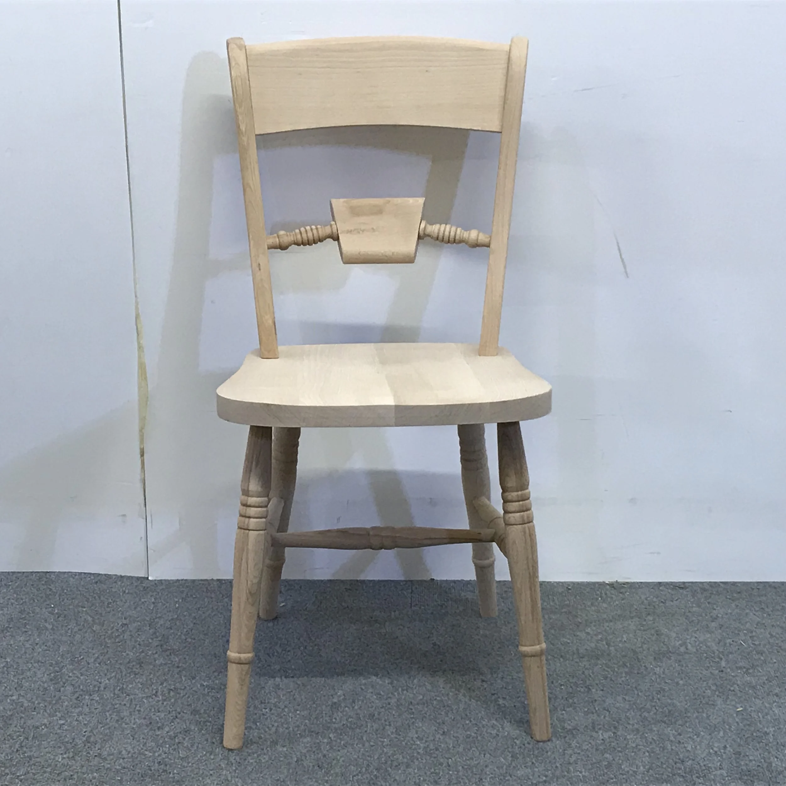 New Beech Oxford Scroll Back Chair Bare Wood Pinefinders Old