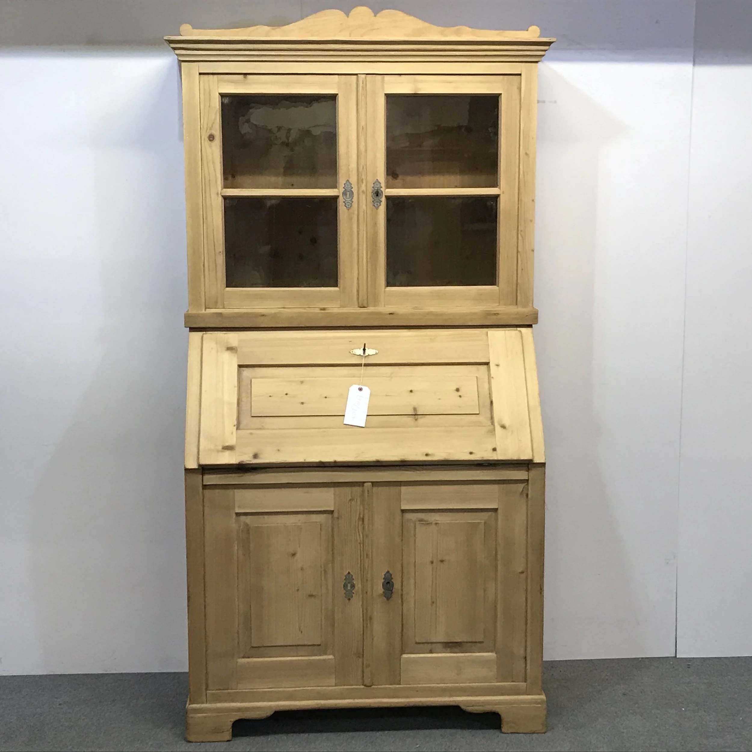 Antique Pine Bureau Bookcase B0805d Pinefinders Old Pine