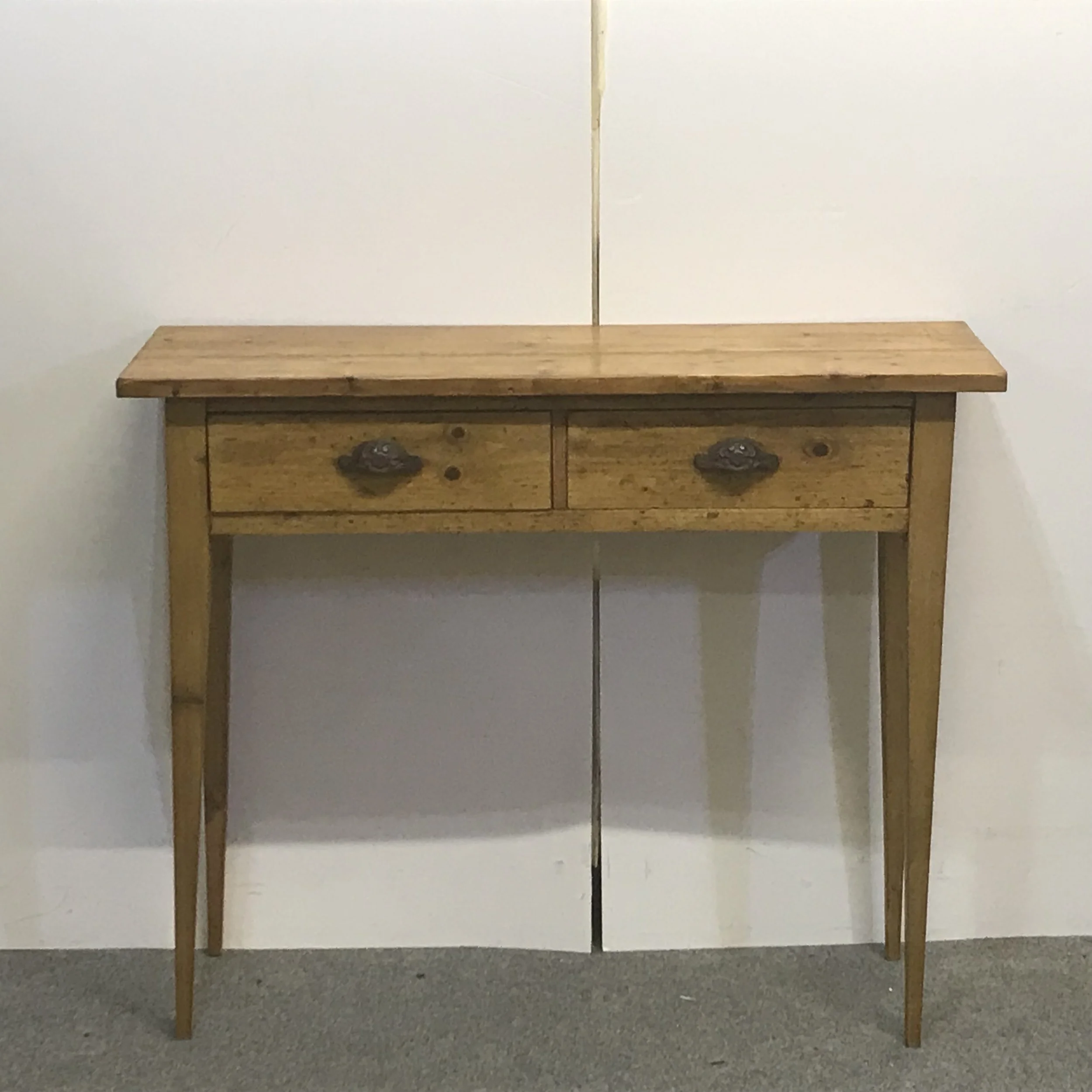 Small Pine Console Table With 2 Drawers D2756b Pinefinders Old
