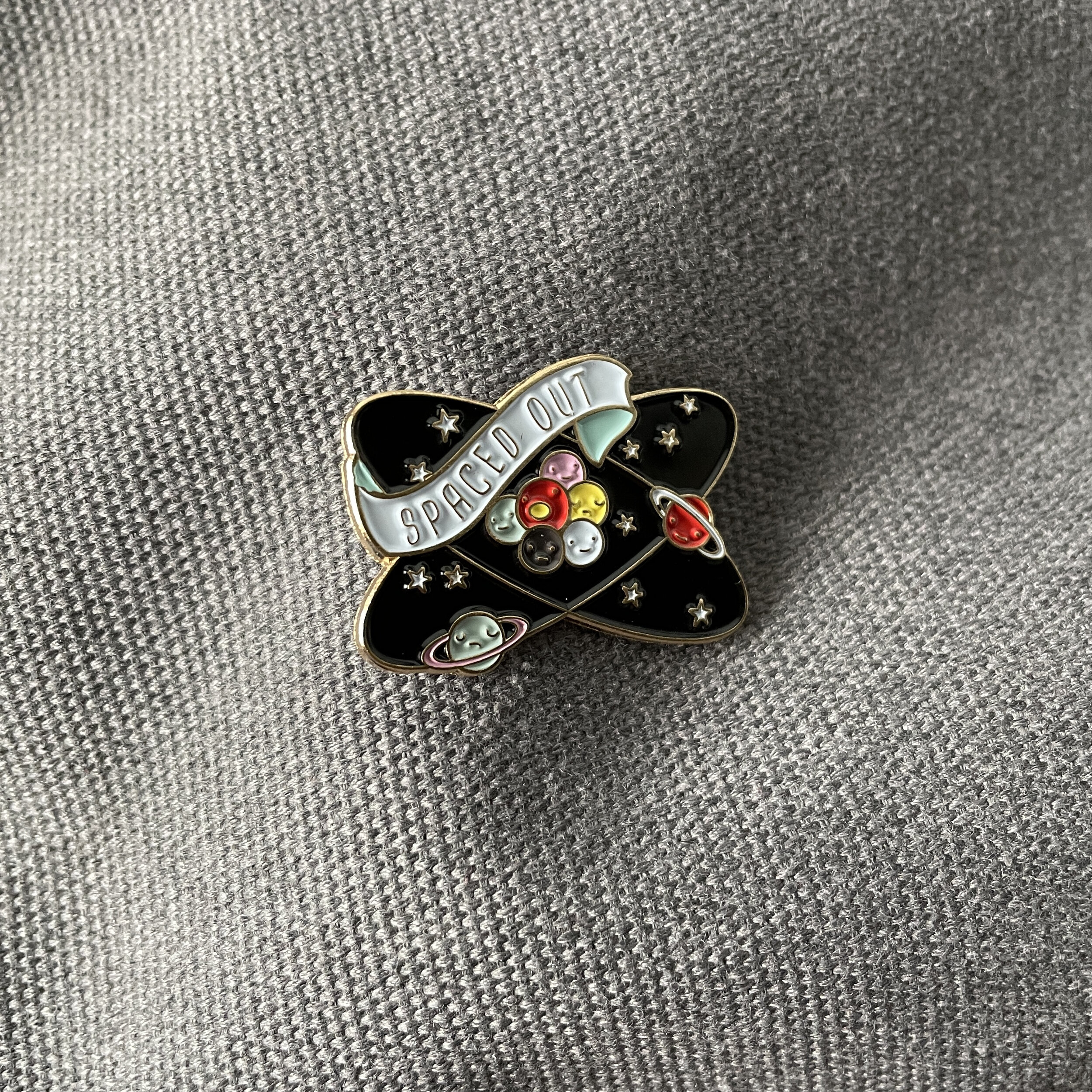 The Gentleman Stationer Spaced Out Planets and Atoms Lapel Pin