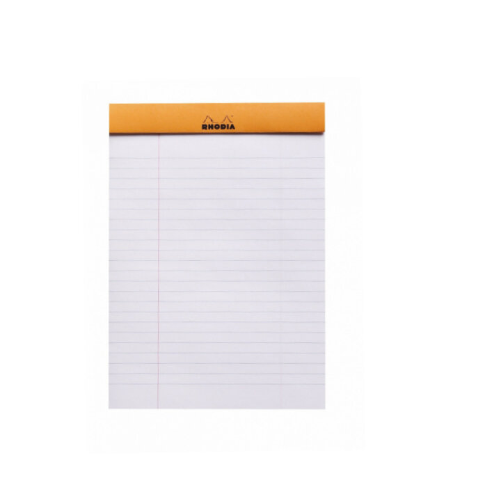 8.25 x 11.75 Rhodia Staplebound Lined Black Notebook with 3 Hole Punch 