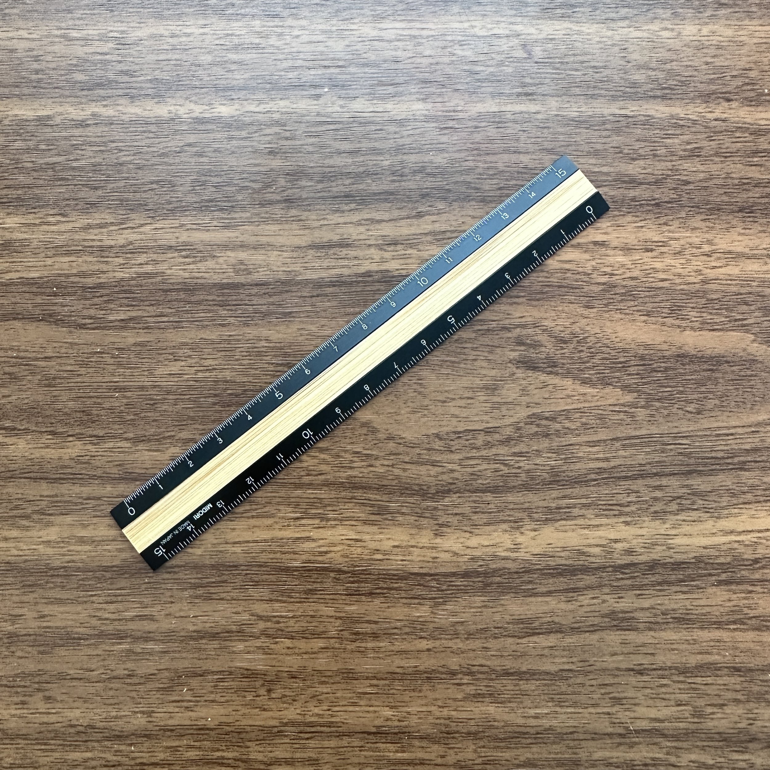 Midori Aluminium Wooden Ruler 15cm (traveler's planner journal paper book  note)