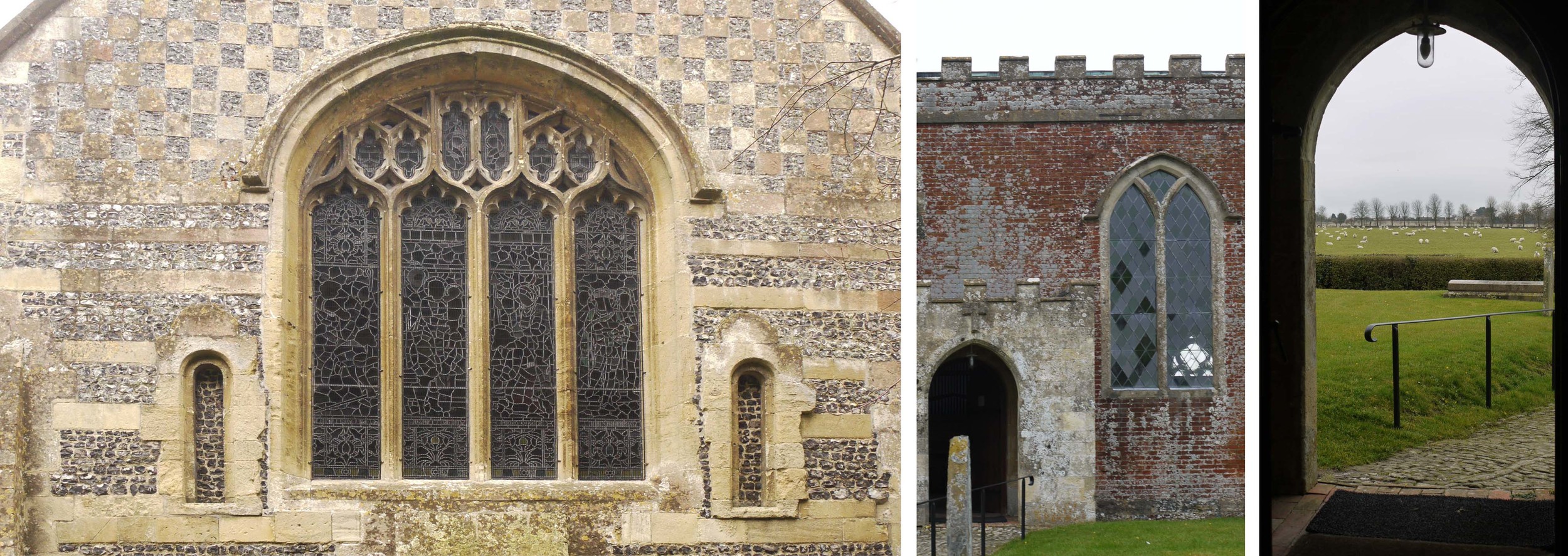 St. Mary Upavon,已锁定,但这是Henry Holliday的窗户 圣马修的Rushall,窗户和门口