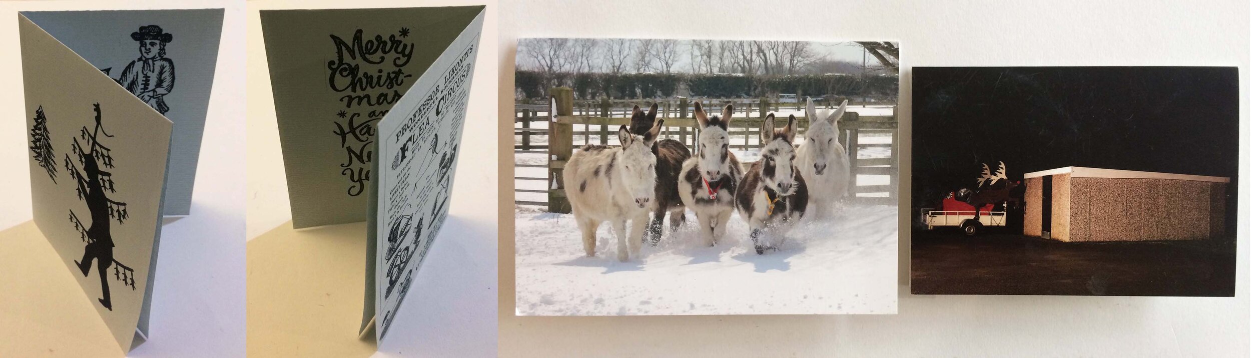 最喜欢的卡片:获奖者,雪地上的跨骑驴和别人寄来的自制卡片