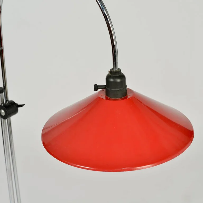 red modern floor lamp