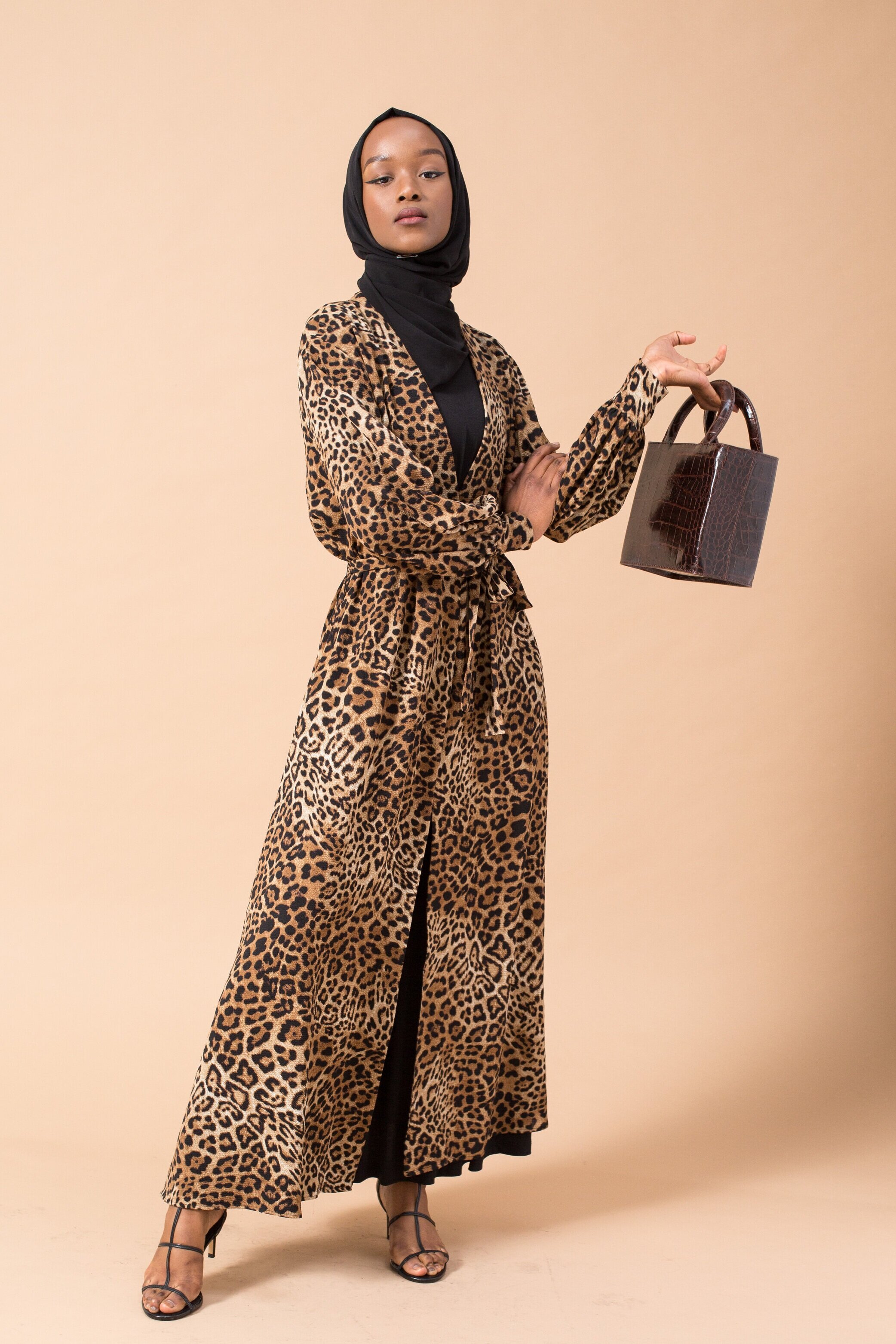 Leopard Print Belted Maxi Cardie Louella