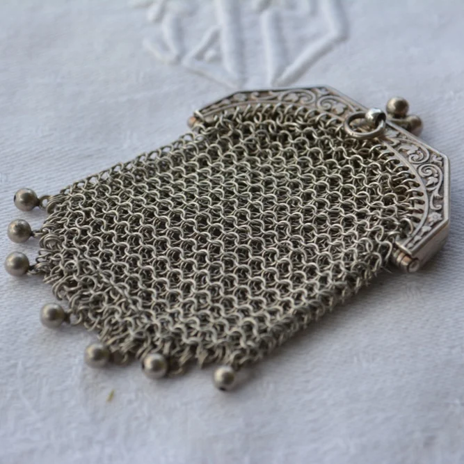 antique chainmail purse