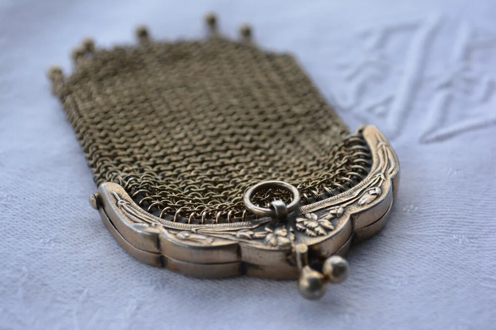 antique chainmail coin purse