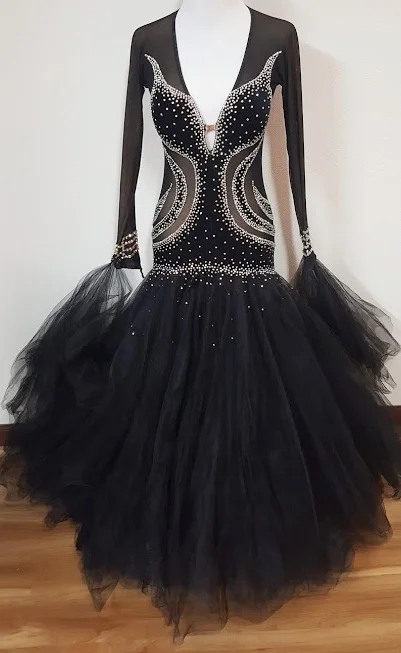 black ballroom gown
