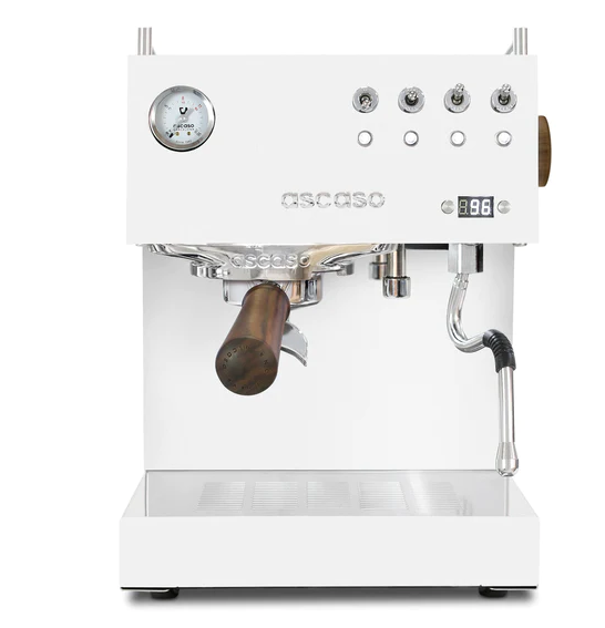 Ascaso Steel Duo Espresso Machine - White and Walnut