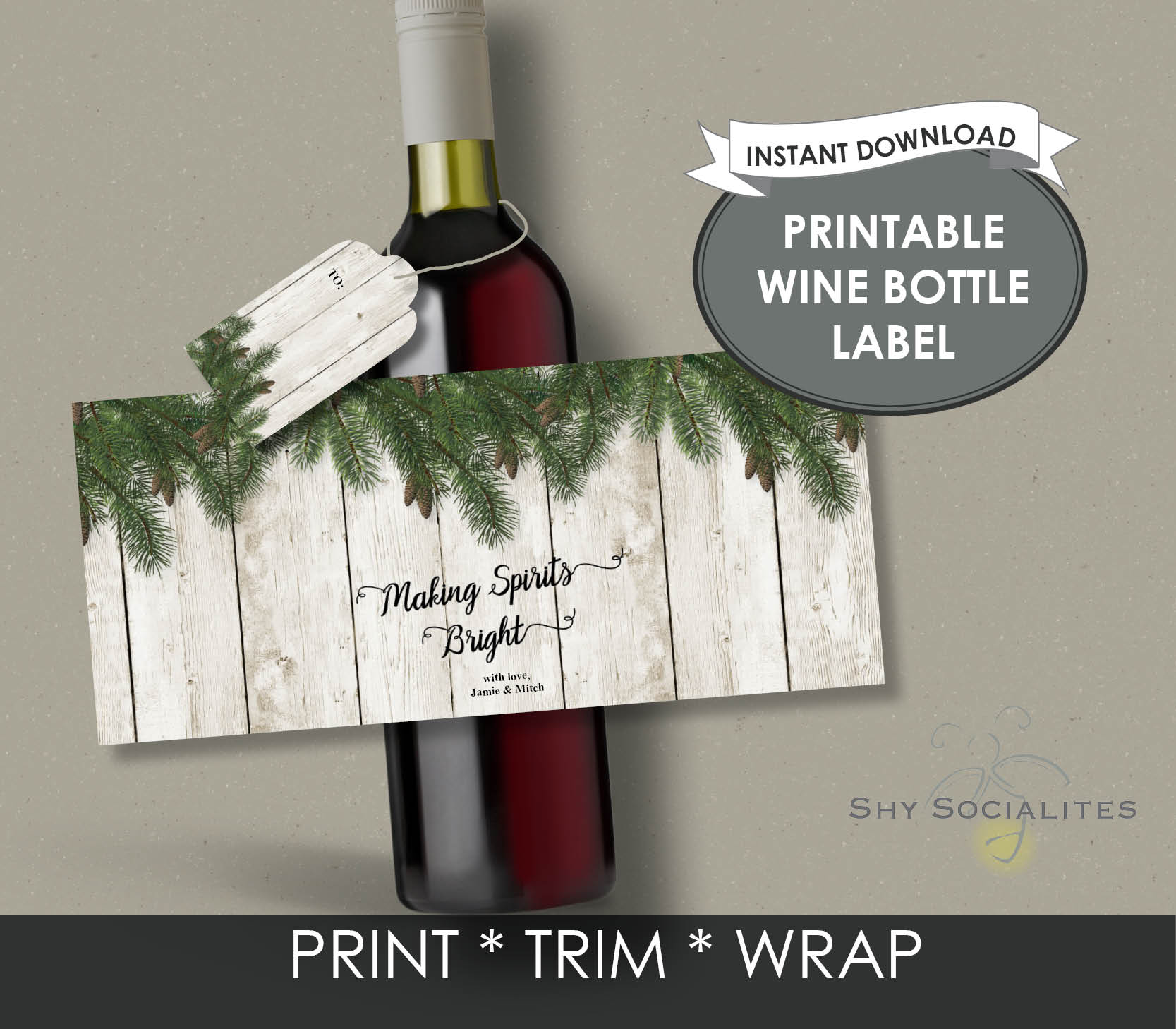 Getaway Printable Wine Bottle Label Shy Socialites photograph about Printable Wine Bottle Labels known as Vacation Printable Wine Bottle Label Shy Socialites