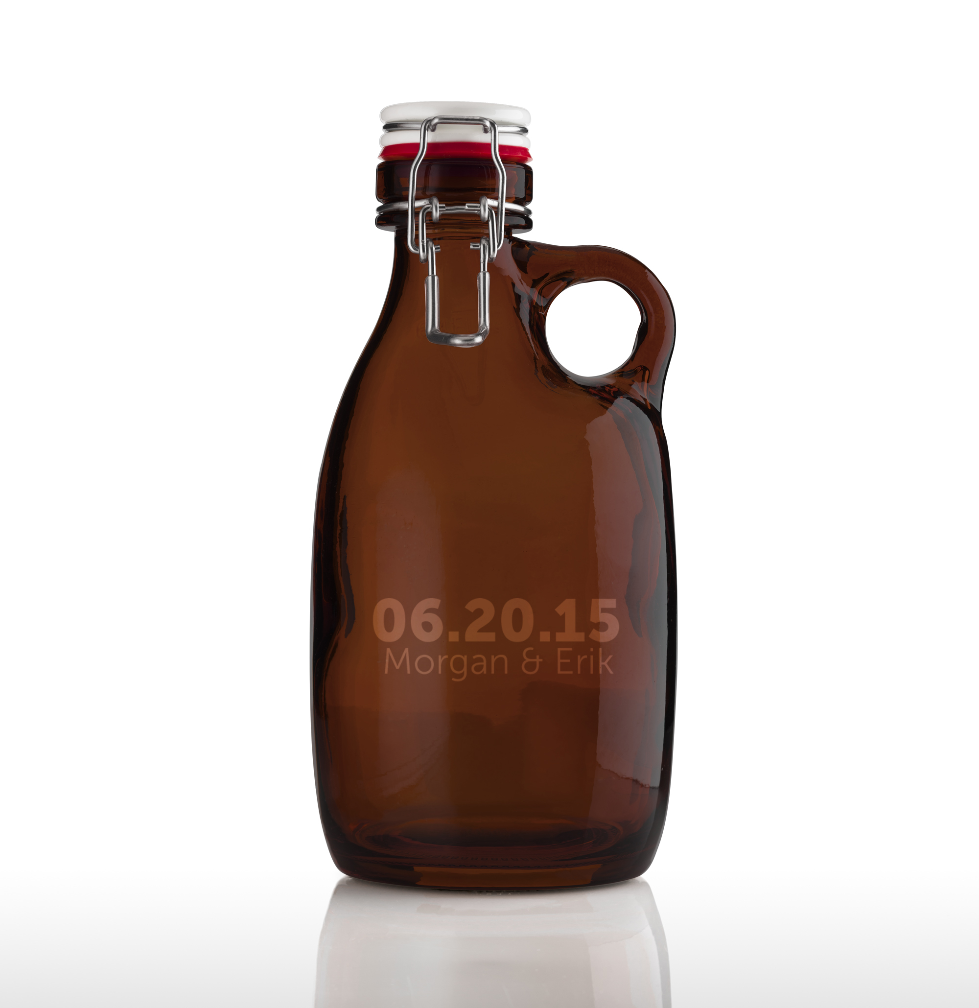 Personalized Etched 64oz Amber Glass Beer Growler Groomsmen Gifts