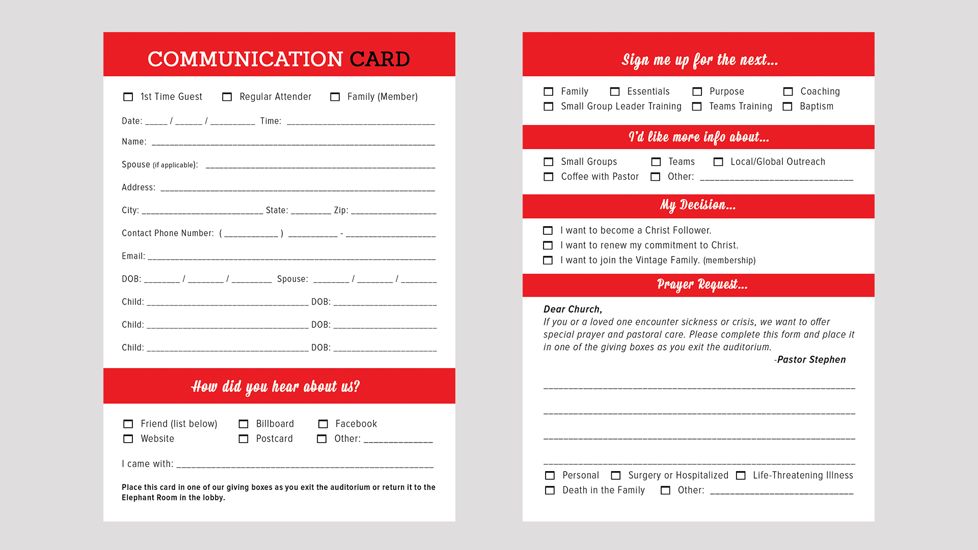 communication card card template one church resource church contact card template