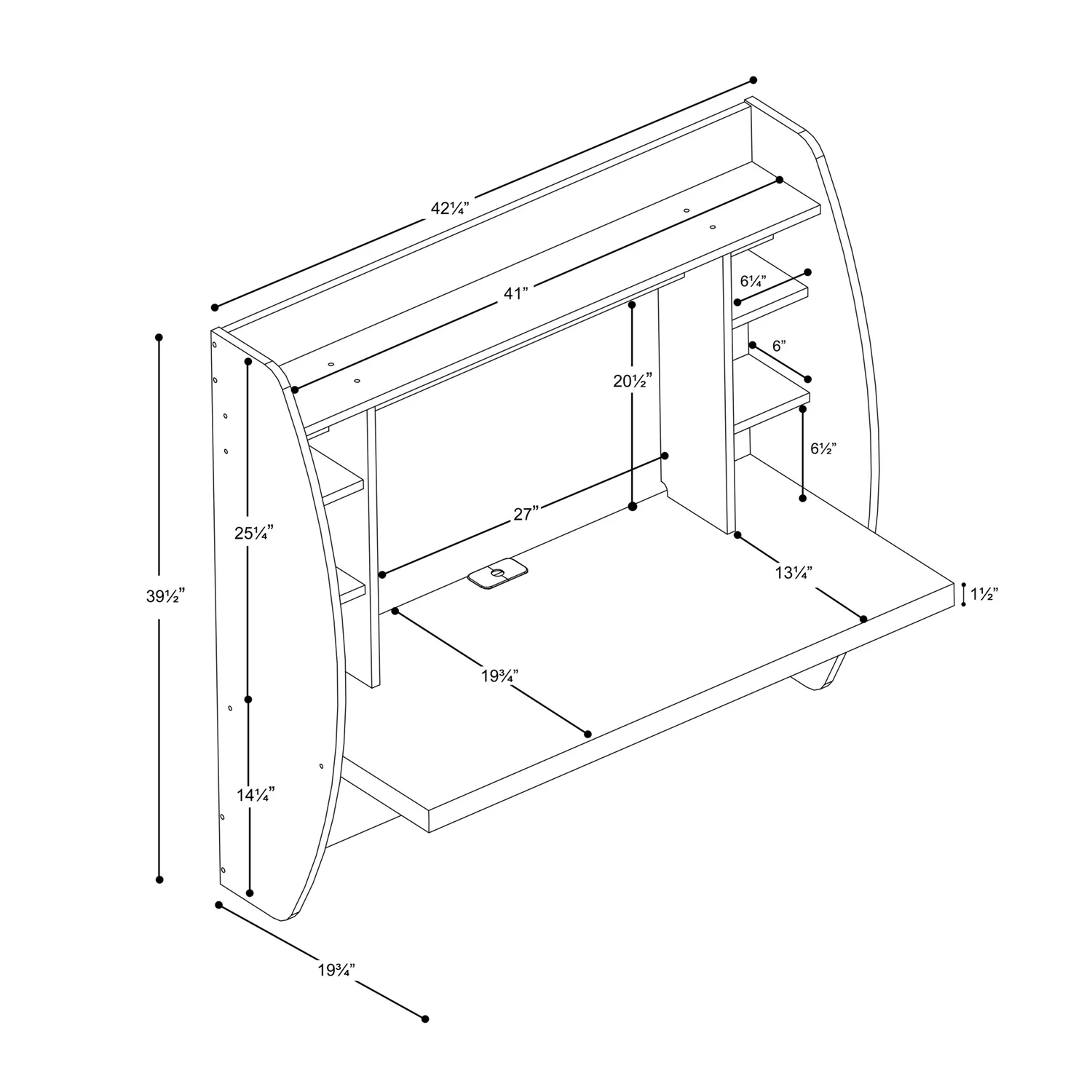 Floating Wall Mounted Desk Spacecraft