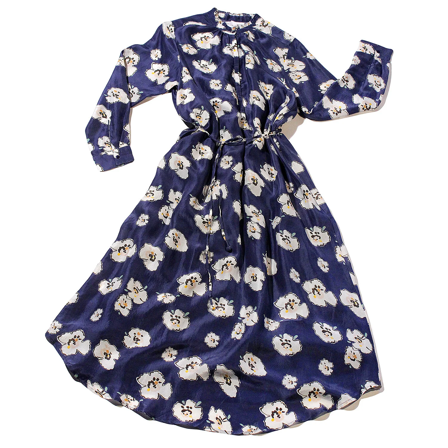 navy maxi shirt dress