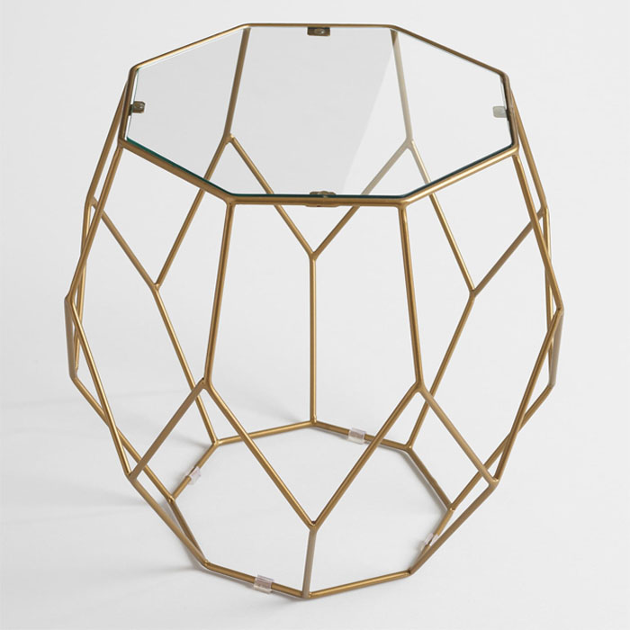 Gold Jewel Side Table Rentquestnyc