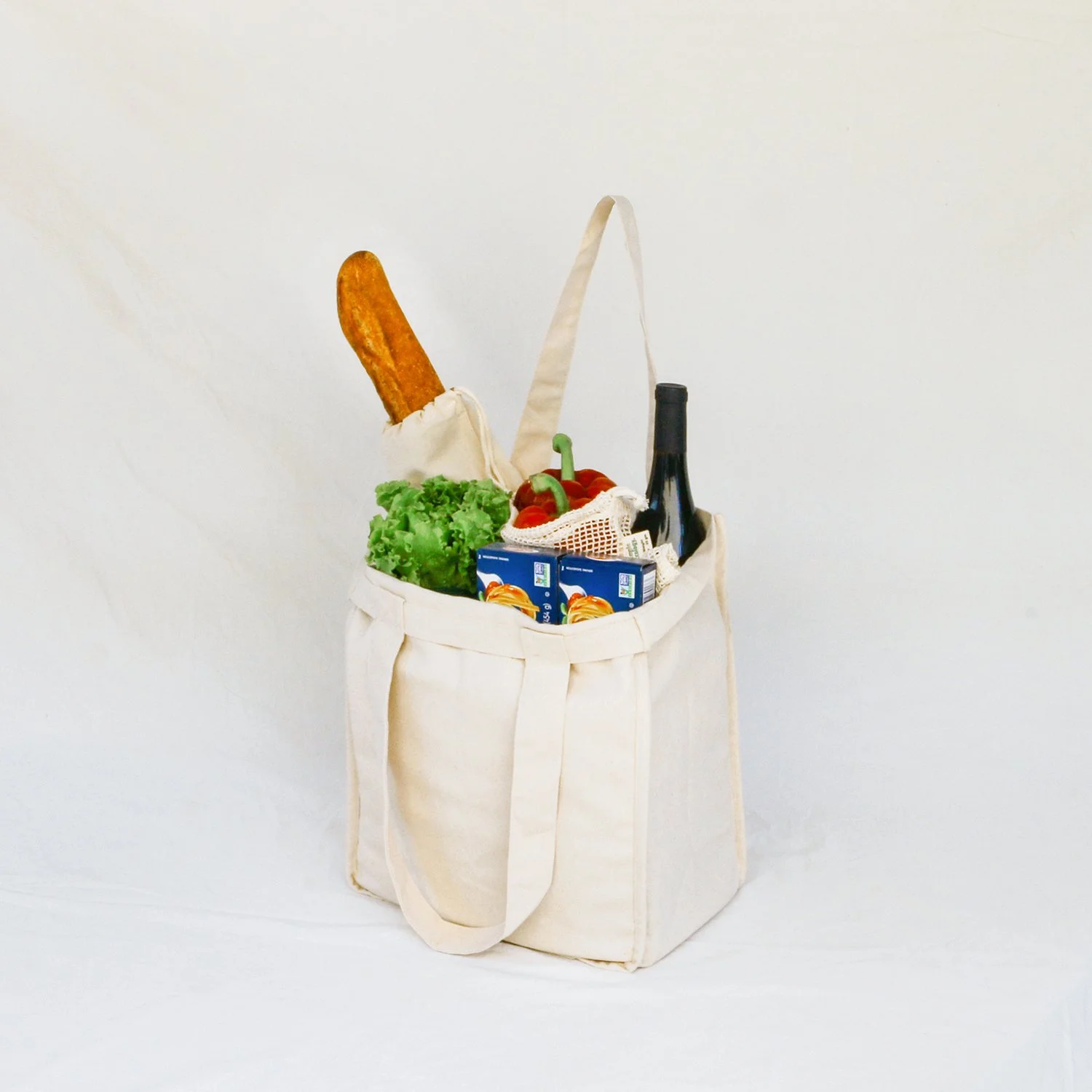 Turtlecreek 5-Pack Cotton Canvas Grocery Bag – Reusable Shopping Totes Made In USA