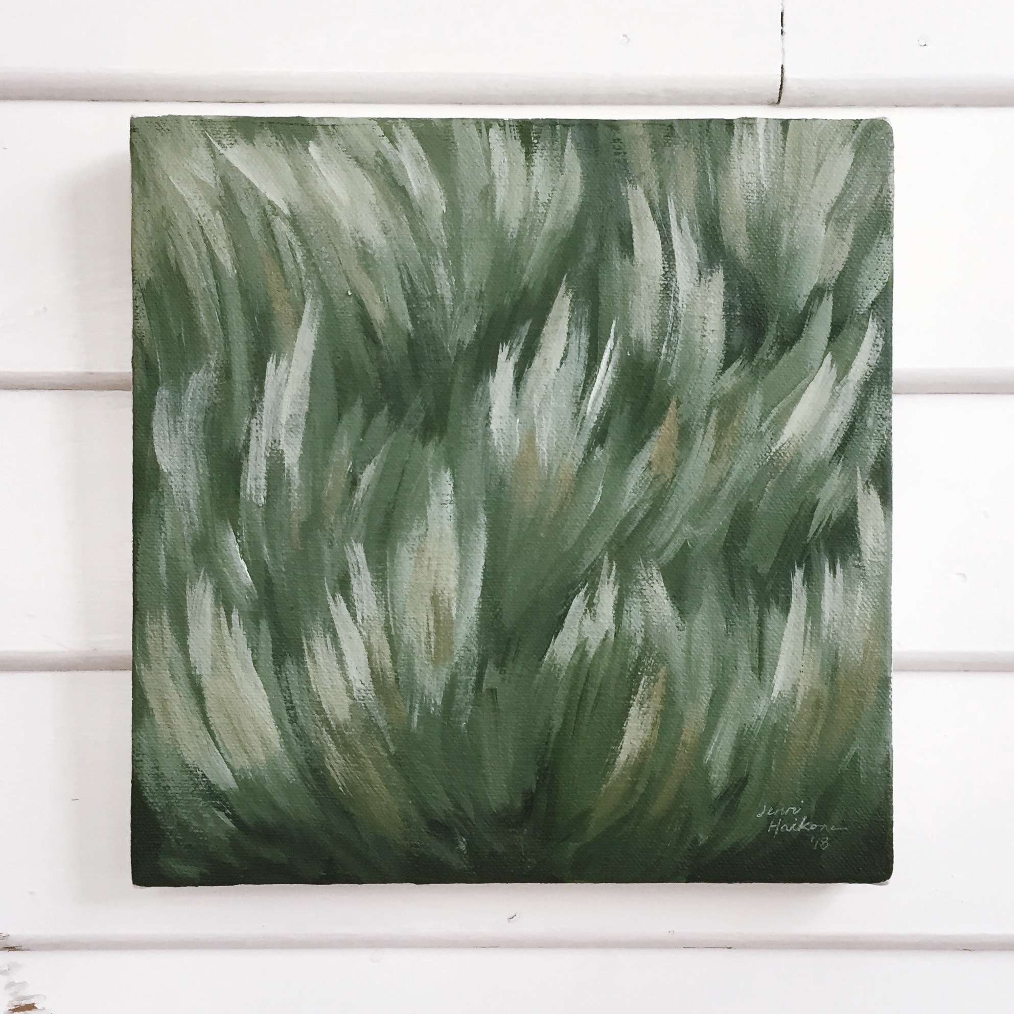 Grass Movement Study 4 8x8 Original Painting Jenni Haikonen