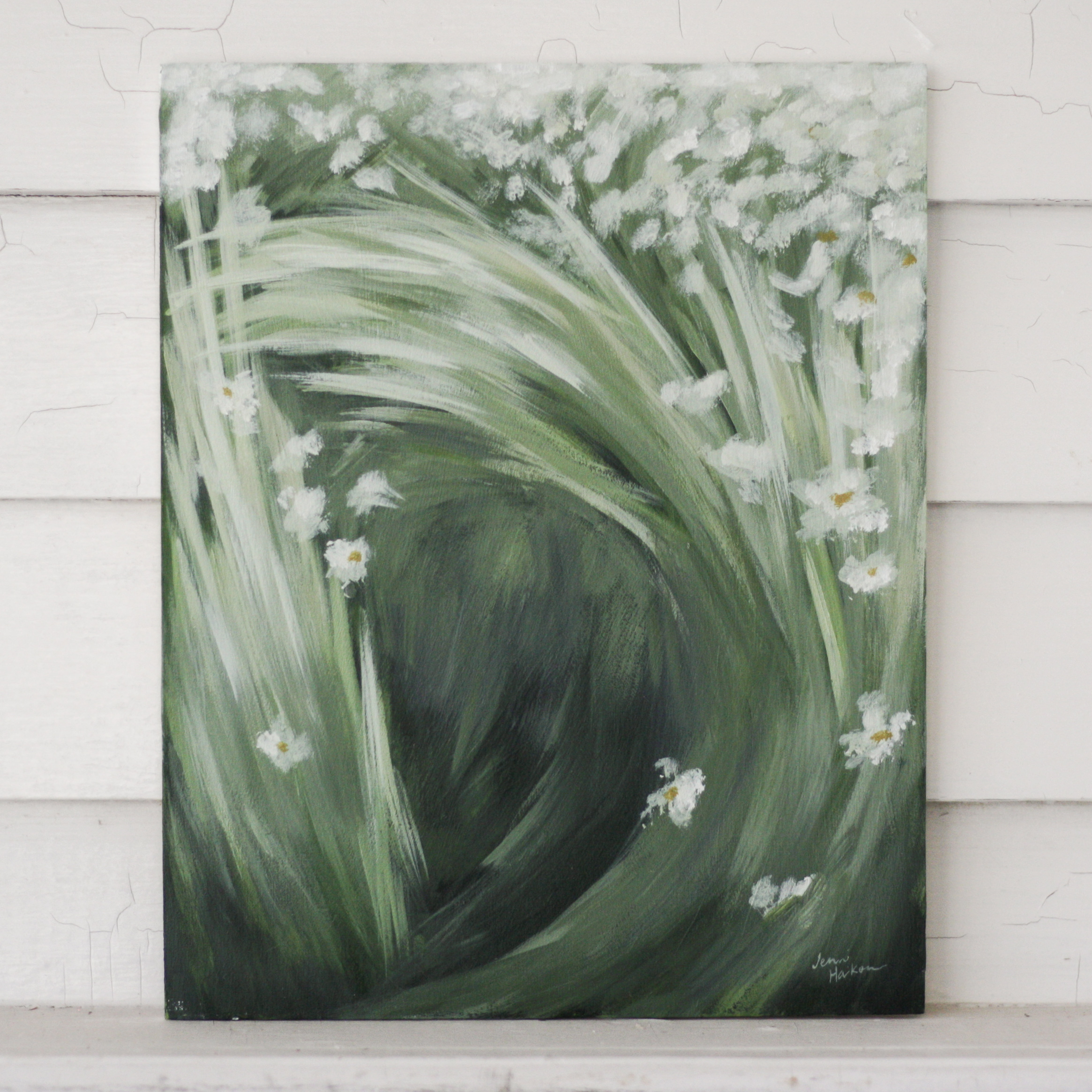 Waiting On Spring 8x10 Original Acrylic Painting Jenni Haikonen