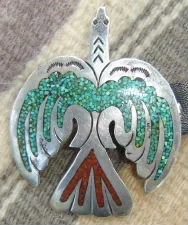 William Singer Vintage Native American Navajo Turquoise Coral Inlay Bird Sterling Silver Ring William Singer Vintage Native American Navajo Turquoise Coral Inlay Bird Sterling Silver Ring