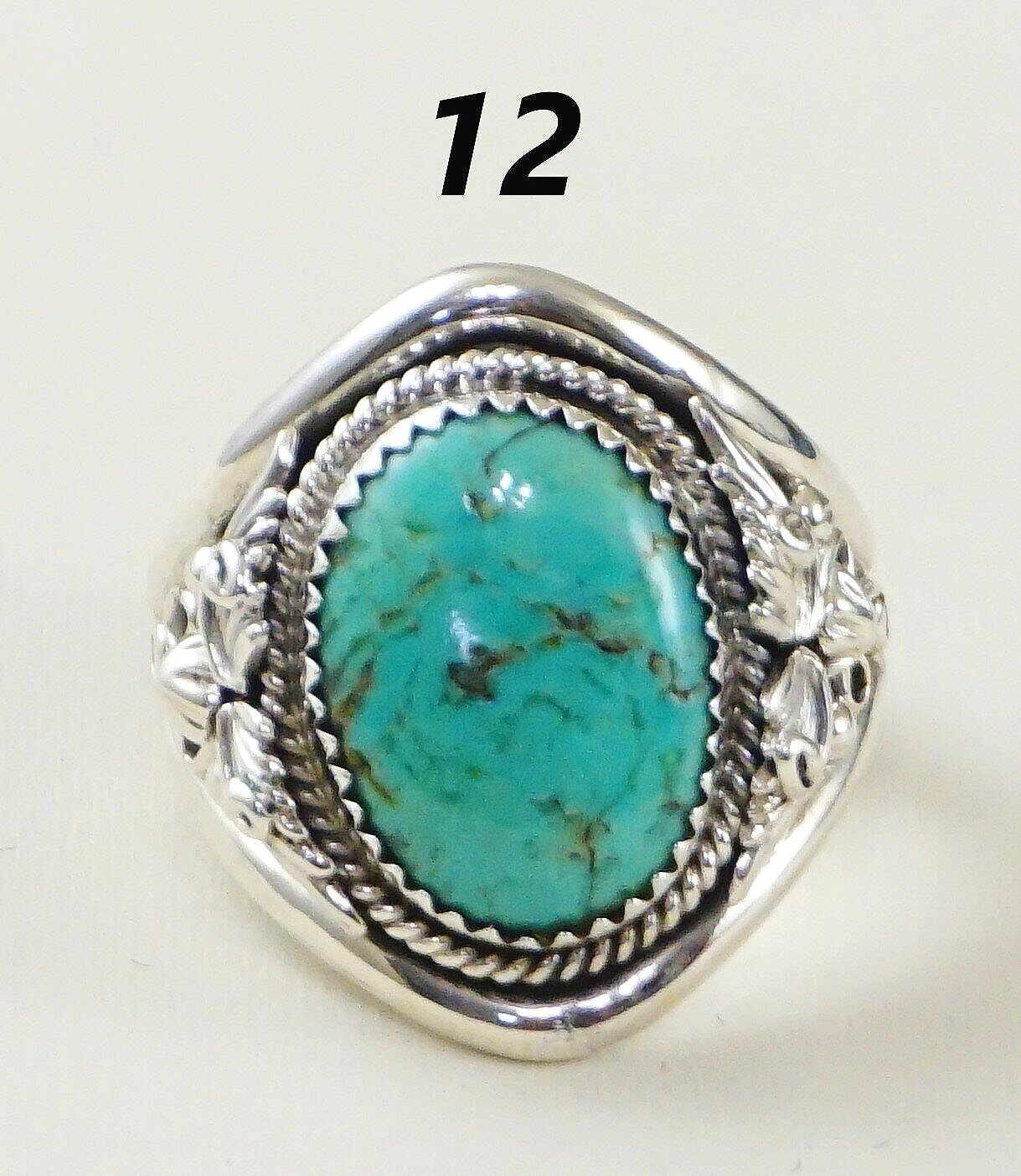Details about    Super Turquoise Ring .925 Sterling Silver Size 11 By Bobby Platero RB 