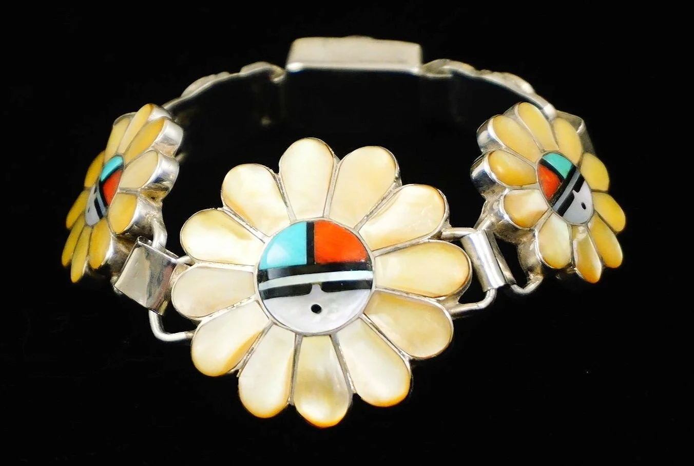 Item #969T- Vintage 60's-70's Collector's Zuni Multi Stone Item #969T- Vintage 60's-70's Collector's Zuni Multi Stone
