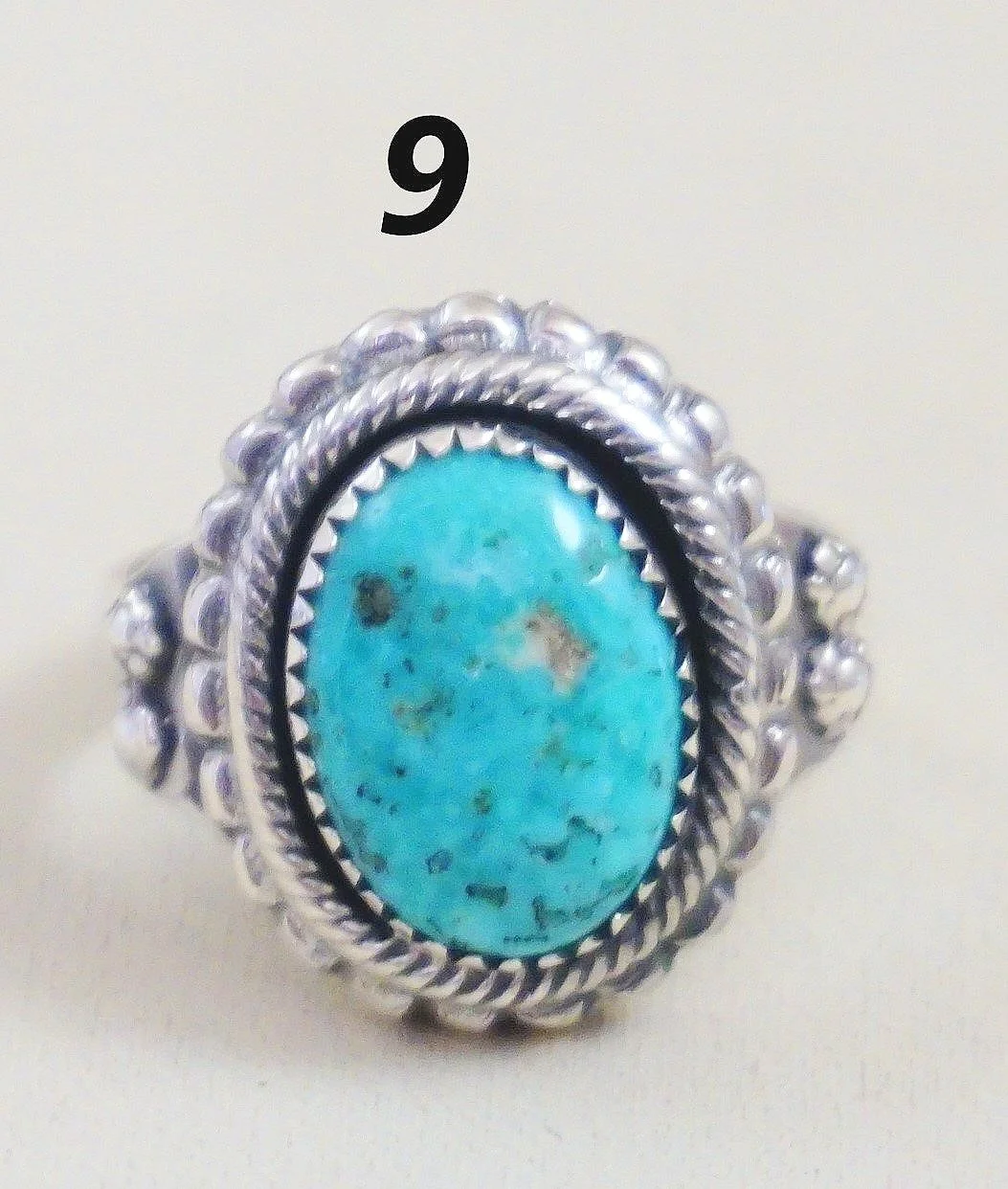 Item 965P Women s Navajo Kingman Turquoise Sun Symbols Sterling Silver Rings by Roie Jaque Various SIZES