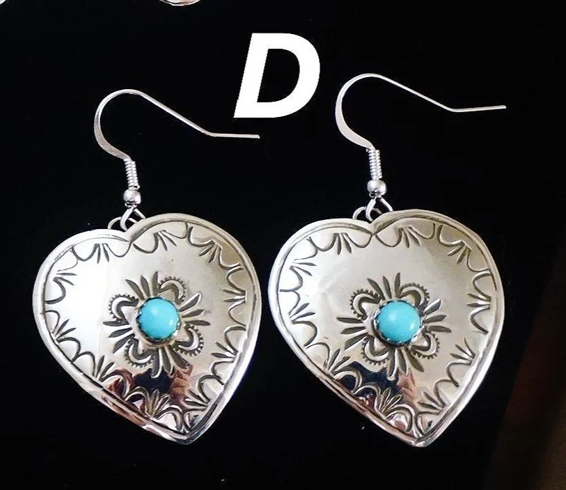 Item #989Z- Navajo Turquoise Symbol Stamped Sterling Silver Item #989Z- Navajo Turquoise Symbol Stamped Sterling Silver