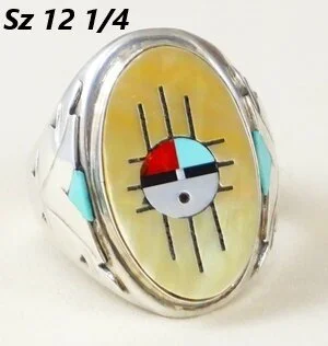 Huge Spongebob Squarepants Native American Zuni Turquoise Sterling Silver Coral Ring Huge Spongebob Squarepants Native American Zuni Turquoise Sterling Silver Coral Ring