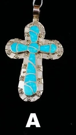 Rare Native American Navajo Signed Frogstain Spiderweb Turquoise Coral Silver Cross Necklace Rare Native American Navajo Signed Frogstain Spiderweb Turquoise Coral Silver Cross Necklace