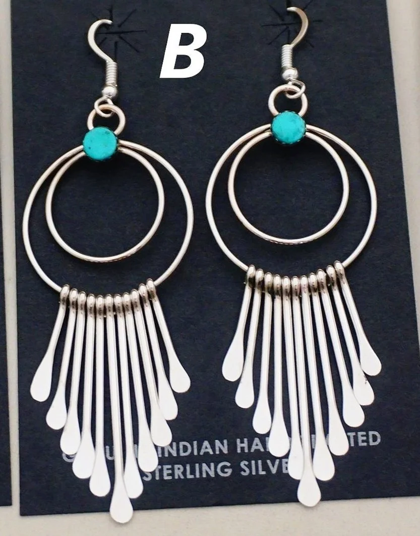 navajo-turquoise-double-hoops-