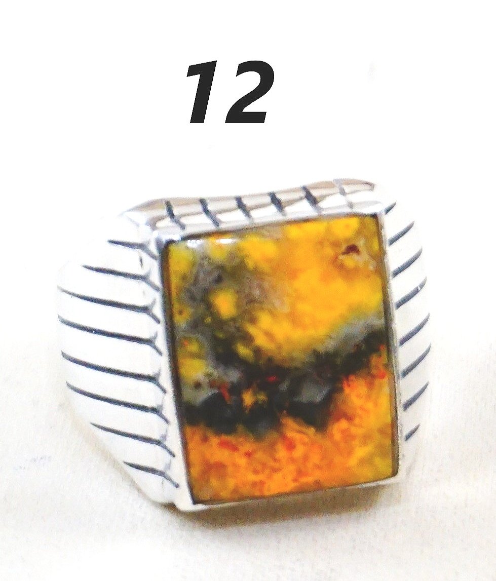 Pure Red Jasper Man Ring Stone Natural Aqeeq Gem Sterling