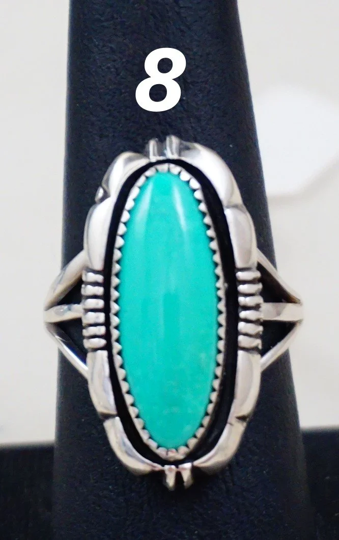 Item #928W- Women's Navajo Oblong Kingman Turquoise Item #928W- Women's Navajo Oblong Kingman Turquoise