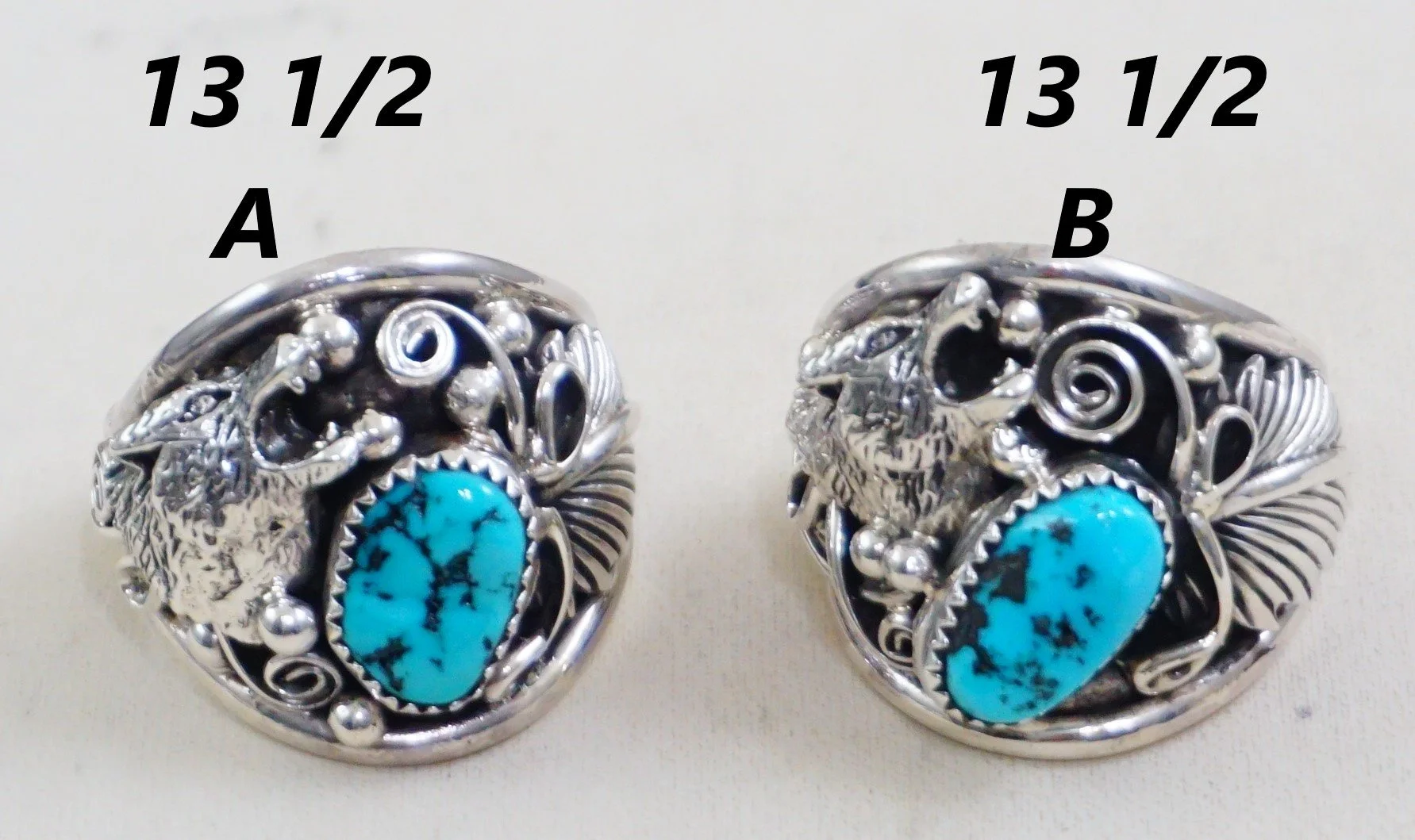 Detailed Howling Wolf Native American Navajo Turquoise Sterling Silver Bracelet Detailed Howling Wolf Native American Navajo Turquoise Sterling Silver Bracelet