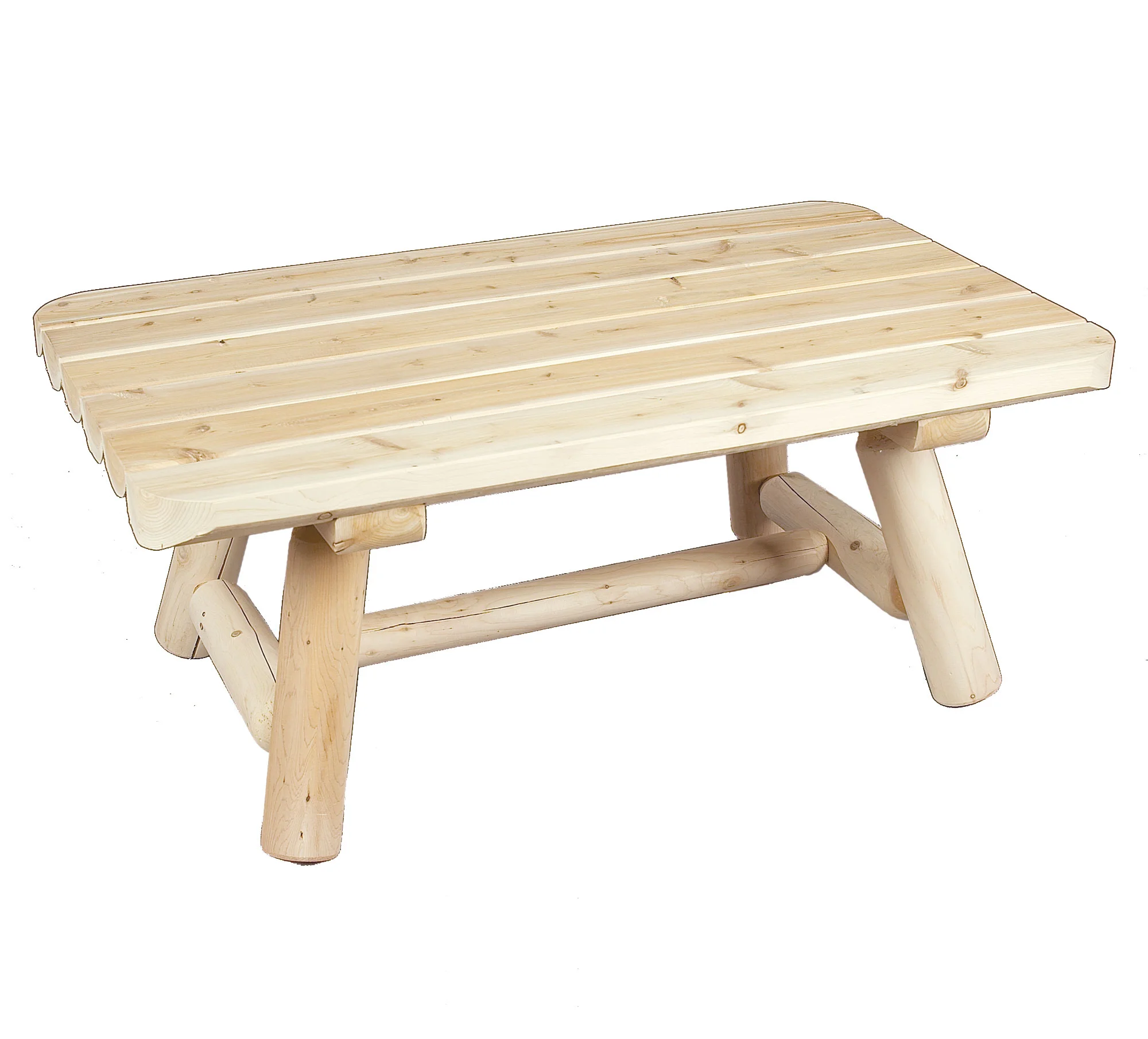 Furniture Living Room Log Cabin Rectangle Coffee Table