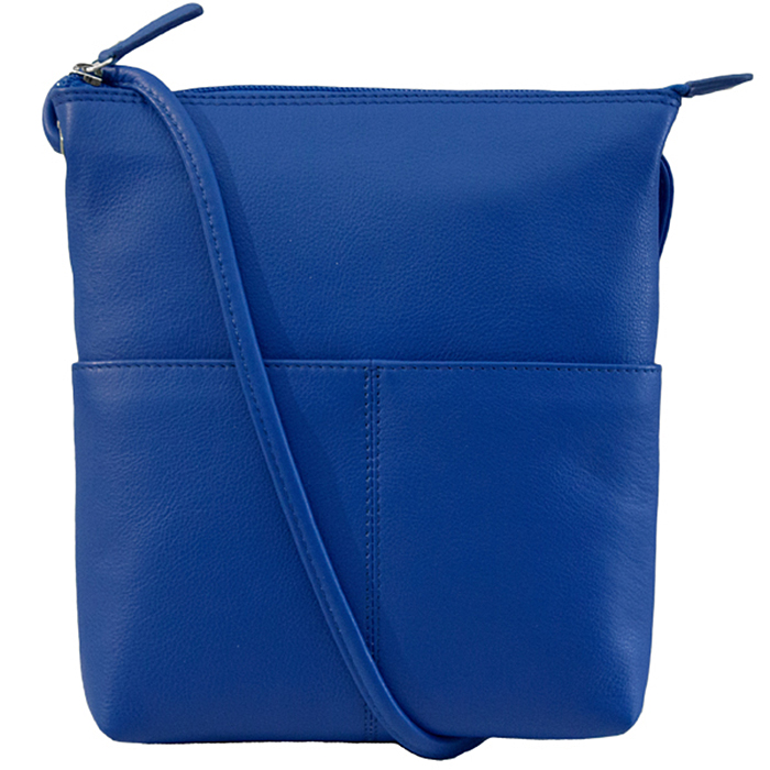 cobalt blue leather handbag