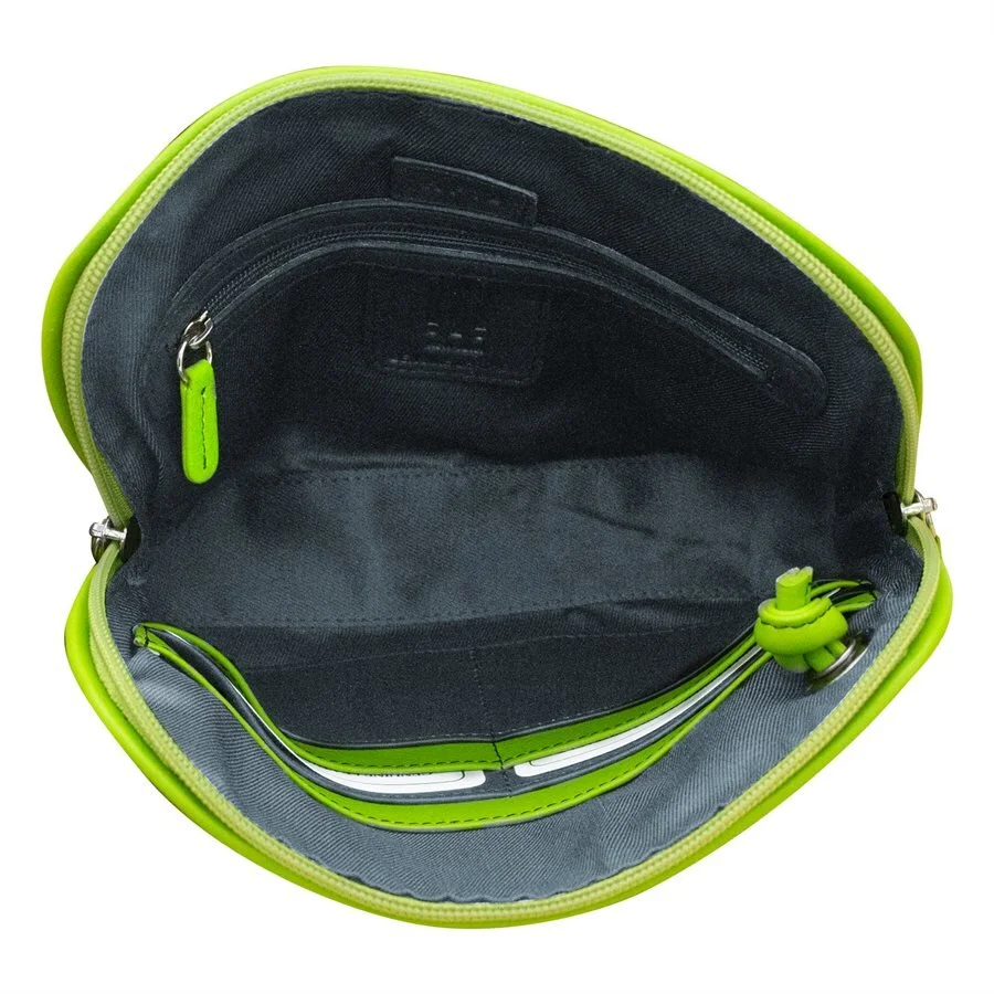 small navy leather handbag