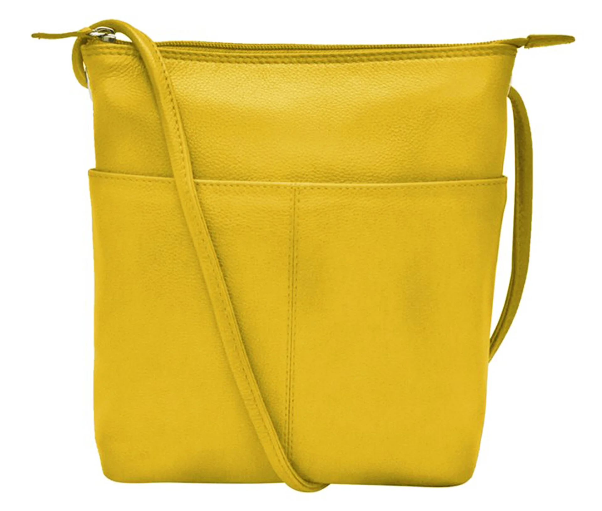 yellow leather satchel