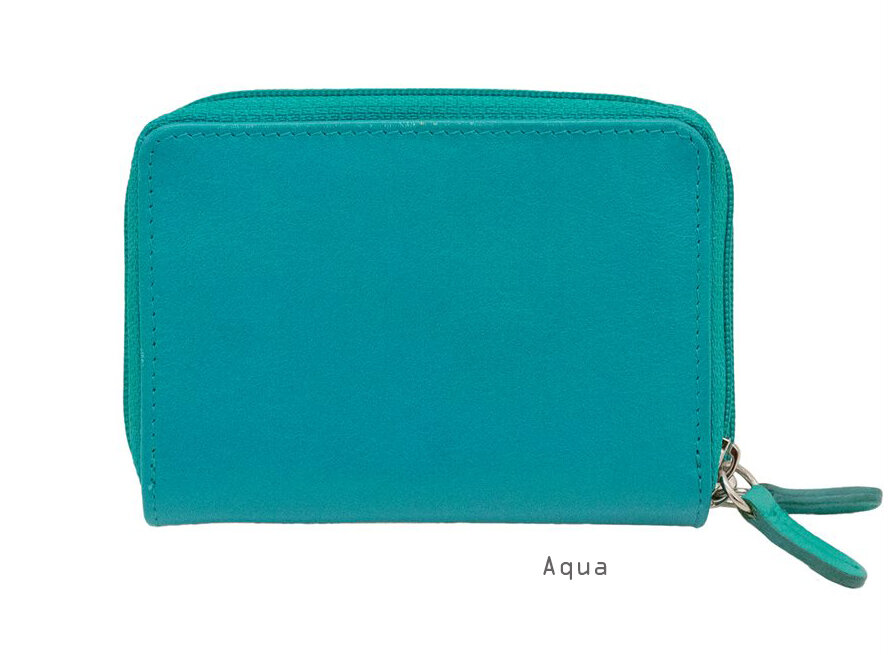 Zip Around Credit Card Case & Wallet in Color Leathers — MUSEUM OUTLETS