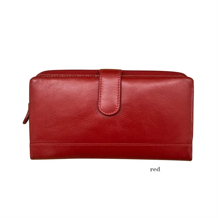 multi color leather wallet with snap closure — MUSEUM OUTLETS