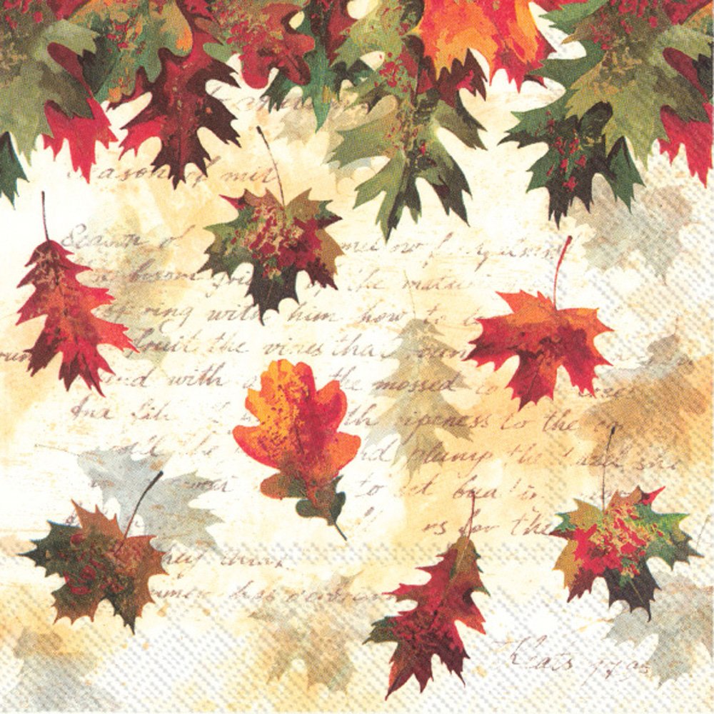  Newbridge Etched Abstract Autumn Leaves Soil Resistant  Thanksgiving Napkins, Modern Fall Leaf Easy Care Wrinkle Free Fabric Napkins,  Set of 8 Fabric Napkins : Home & Kitchen