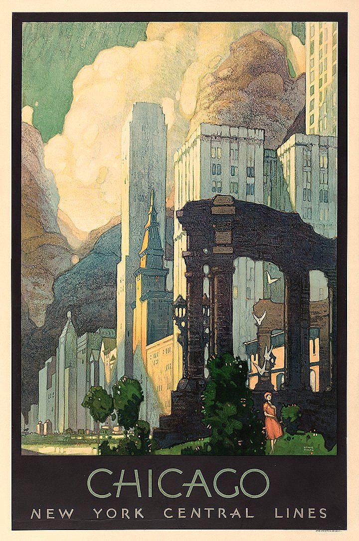 Chicago 1930s Vintage Travel Poster — MUSEUM OUTLETS