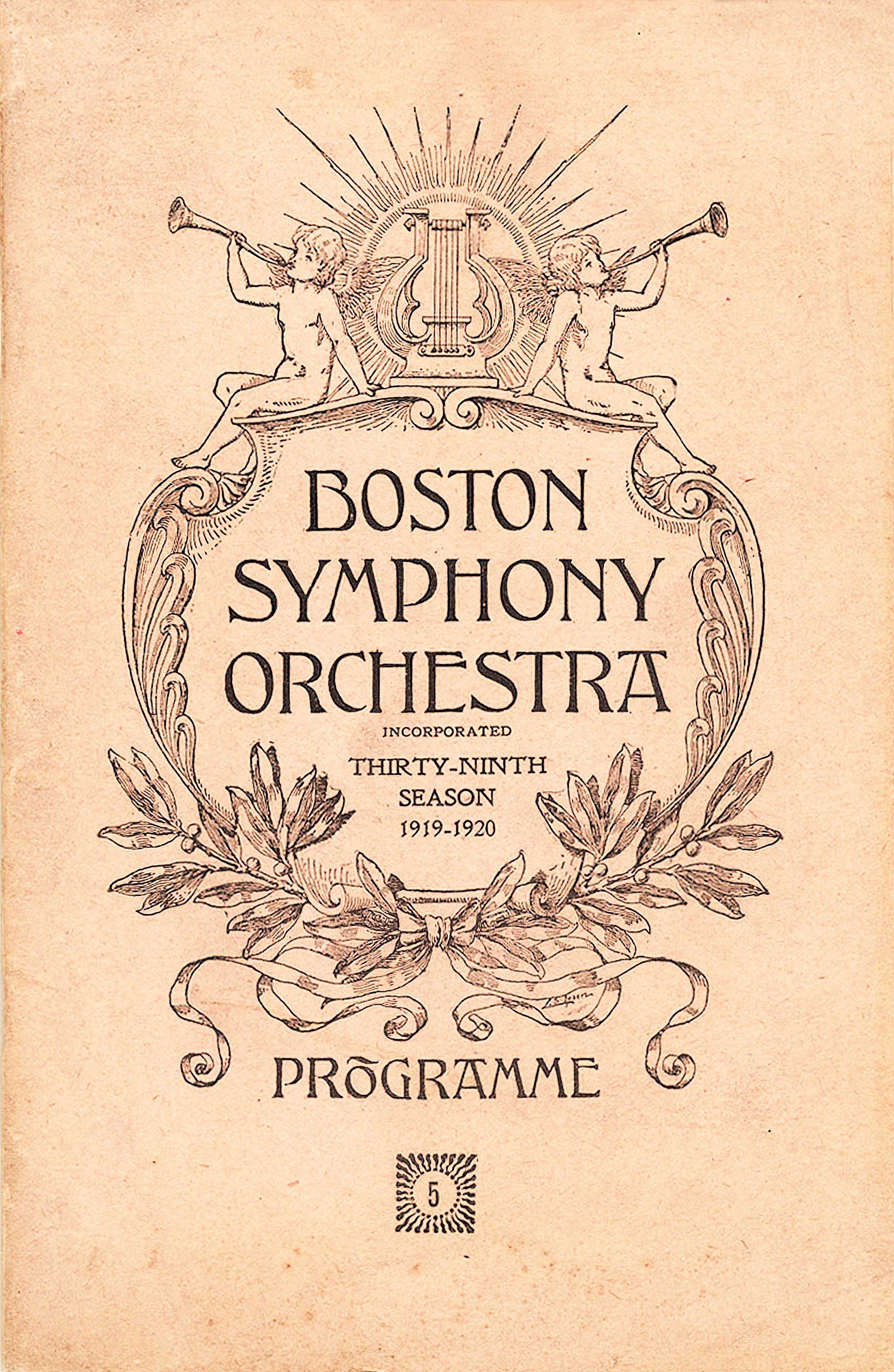 世界有名な Boston 1919 Poster Cover Program Vintage Orchestra Symphony その他
