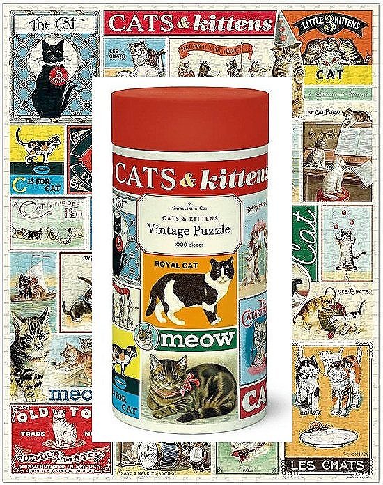 Cavallini Vintage Puzzle 1000 Piece Cats