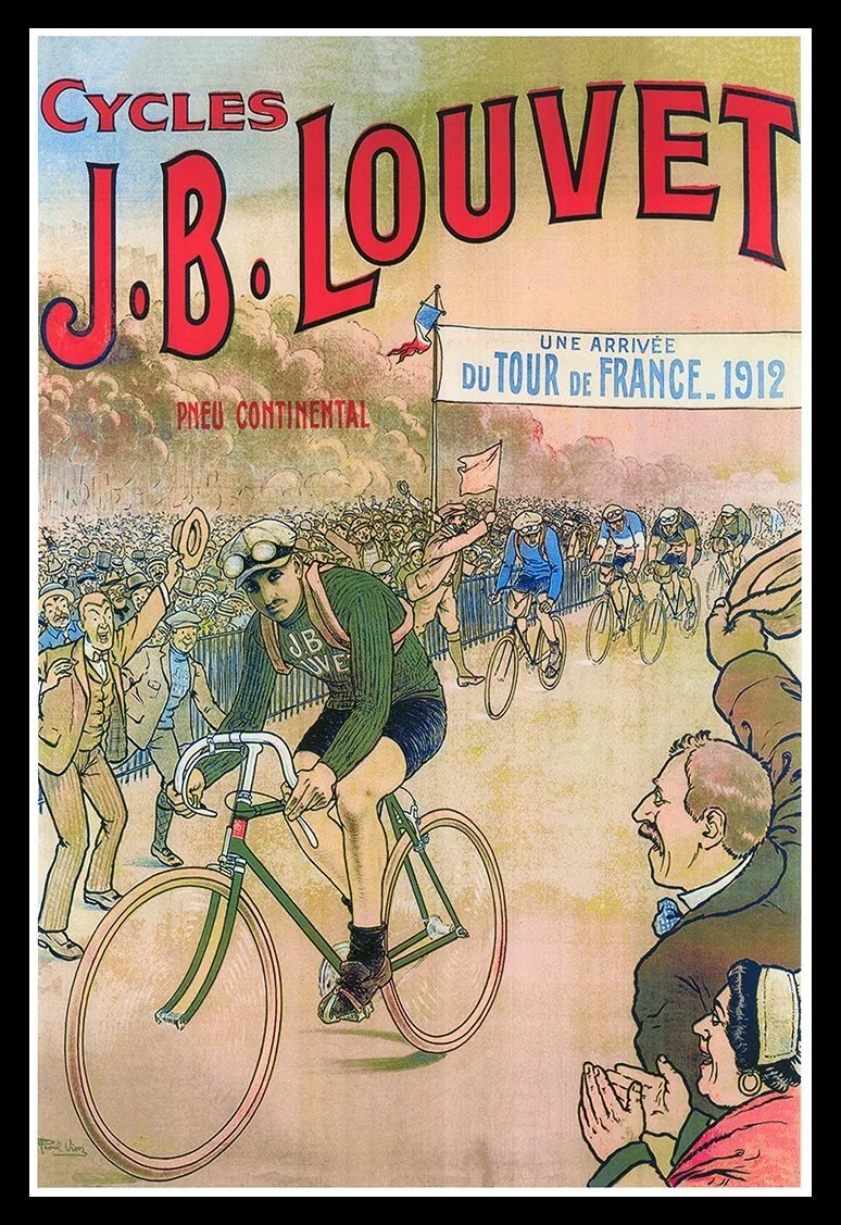 JB Louvet Tour de France 1912 Vintage Cycling Poster MUSEUM OUTLETS