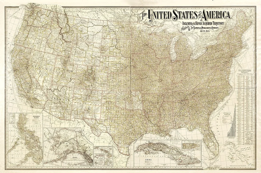 洋書 The united states in old maps and prints 1901-United-States-Antique-map