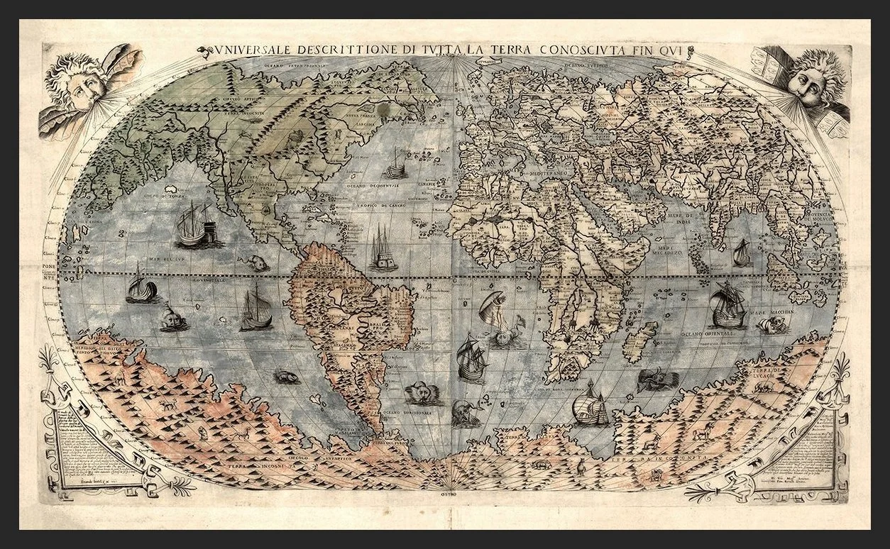 その他 Collecting Antique Maps 1565 Old World Antique Map with Sea Monsters — MUSEUM OUTLETS